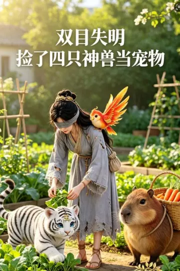 双目失明，捡了四只神兽当宠物